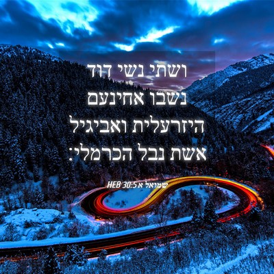 Picture 04 - שמואל א 30:5 HEB - ושתי נשי דוד נשבו אחינעם - Bible Verse Picture