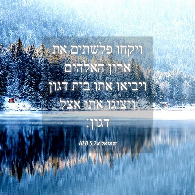Picture 04 - שמואל א 5:2 HEB - ויקחו פלשתים את ארון - Bible Verse Picture
