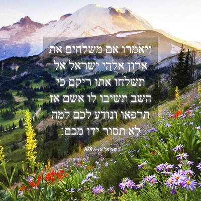 Picture 04 - שמואל א 6:3 HEB - ויאמרו אם משלחים את ארון - Bible Verse Picture