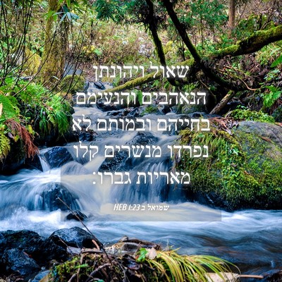 Picture 04 - שמואל ב 1:23 HEB - שאול ויהונתן הנאהבים - Bible Verse Picture