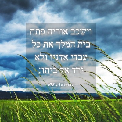 Picture 04 - שמואל ב 11:9 HEB - וישכב אוריה פתח בית המלך את - Bible Verse Picture