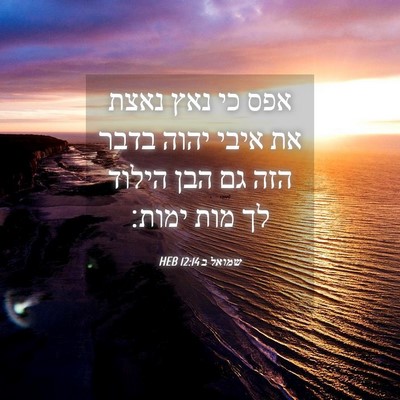 Picture 04 - שמואל ב 12:14 HEB - אפס כי נאץ נאצת את איבי - Bible Verse Picture