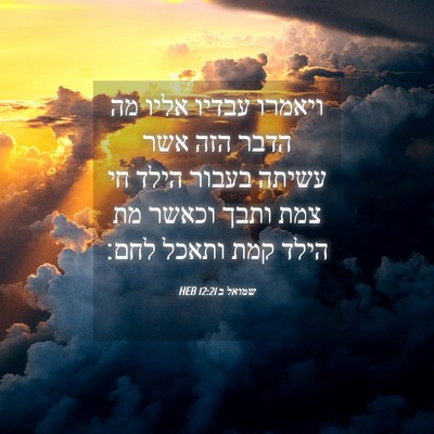 Picture 04 - שמואל ב 12:21 HEB - ויאמרו עבדיו אליו מה הדבר - Bible Verse Picture