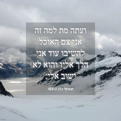 Picture 04 - שמואל ב 12:23 HEB - ועתה מת למה זה אני צם האוכל - Bible Verse Picture