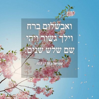Picture 04 - שמואל ב 13:38 HEB - ואבשלום ברח וילך גשור ויהי - Bible Verse Picture