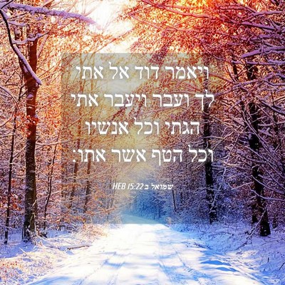 Picture 04 - שמואל ב 15:22 HEB - ויאמר דוד אל אתי לך ועבר - Bible Verse Picture