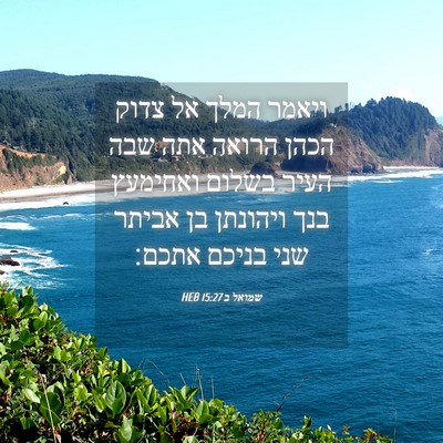 Picture 04 - שמואל ב 15:27 HEB - ויאמר המלך אל צדוק הכהן - Bible Verse Picture