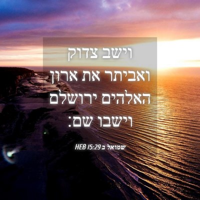 Picture 04 - שמואל ב 15:29 HEB - וישב צדוק ואביתר את ארון - Bible Verse Picture