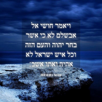 Picture 04 - שמואל ב 16:18 HEB - ויאמר חושי אל אבשלם לא כי - Bible Verse Picture