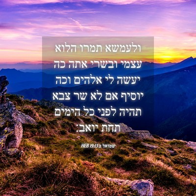 Picture 04 - שמואל ב 19:13 HEB - ולעמשא תמרו הלוא עצמי - Bible Verse Picture