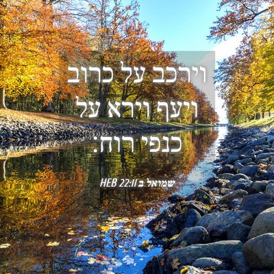 Picture 04 - שמואל ב 22:11 HEB - וירכב על כרוב ויעף וירא על - Bible Verse Picture
