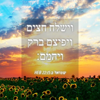 Picture 04 - שמואל ב 22:15 HEB - וישלח חצים ויפיצם ברק - Bible Verse Picture