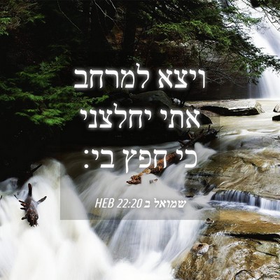 Picture 04 - שמואל ב 22:20 HEB - ויצא למרחב אתי יחלצני כי - Bible Verse Picture
