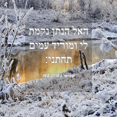 Picture 04 - שמואל ב 22:48 HEB - האל הנתן נקמת לי ומוריד - Bible Verse Picture