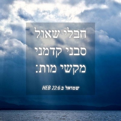 Picture 04 - שמואל ב 22:6 HEB - חבלי שאול סבני קדמני מקשי - Bible Verse Picture
