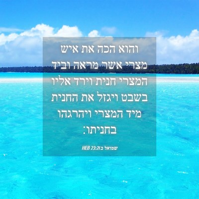 Picture 04 - שמואל ב 23:21 HEB - והוא הכה את איש מצרי אשר - Bible Verse Picture