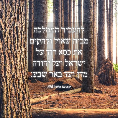 Picture 04 - שמואל ב 3:10 HEB - להעביר הממלכה מבית שאול - Bible Verse Picture
