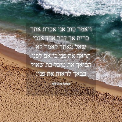 Picture 04 - שמואל ב 3:13 HEB - ויאמר טוב אני אכרת אתך ברית - Bible Verse Picture