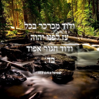 Picture 04 - שמואל ב 6:14 HEB - ודוד מכרכר בכל עז לפני יהוה - Bible Verse Picture