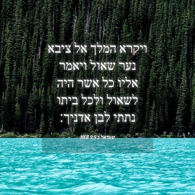 Picture 04 - שמואל ב 9:9 HEB - ויקרא המלך אל ציבא נער שאול - Bible Verse Picture