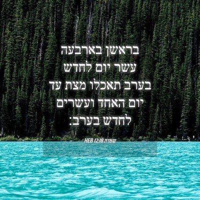 Picture 04 - שמות 12:18 HEB - בראשן בארבעה עשר יום לחדש - Bible Verse Picture