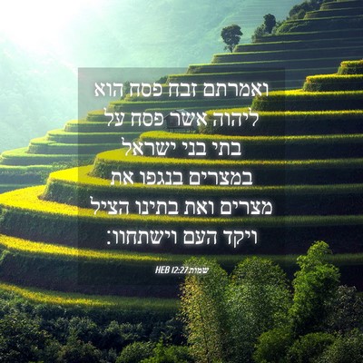 Picture 04 - שמות 12:27 HEB - ואמרתם זבח פסח הוא ליהוה - Bible Verse Picture