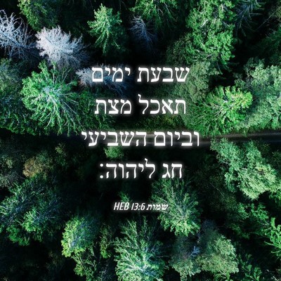 Picture 04 - שמות 13:6 HEB - שבעת ימים תאכל מצת וביום - Bible Verse Picture