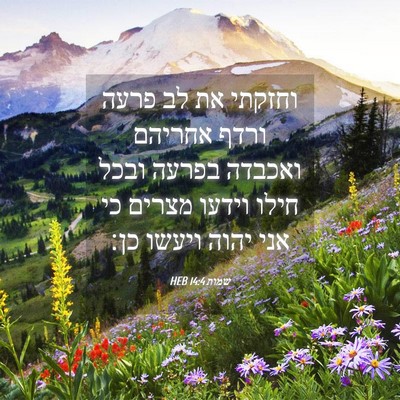 Picture 04 - שמות 14:4 HEB - וחזקתי את לב פרעה ורדף - Bible Verse Picture