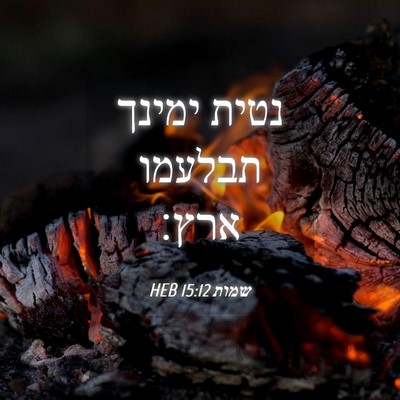 Picture 04 - שמות 15:12 HEB - נטית ימינך תבלעמו - Bible Verse Picture