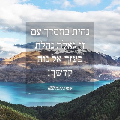 Picture 04 - שמות 15:13 HEB - נחית בחסדך עם זו גאלת נהלת - Bible Verse Picture