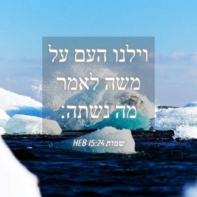 Picture 04 - שמות 15:24 HEB - וילנו העם על משה לאמר מה - Bible Verse Picture