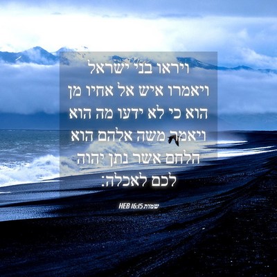 Picture 04 - שמות 16:15 HEB - ויראו בני ישראל ויאמרו איש - Bible Verse Picture