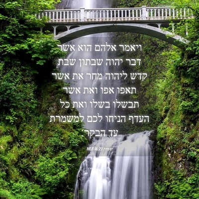 Picture 04 - שמות 16:23 HEB - ויאמר אלהם הוא אשר דבר יהוה - Bible Verse Picture