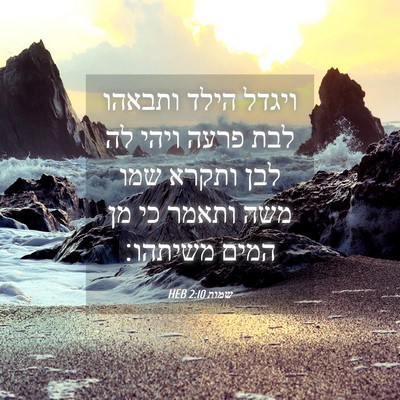 Picture 04 - שמות 2:10 HEB - ויגדל הילד ותבאהו לבת פרעה - Bible Verse Picture