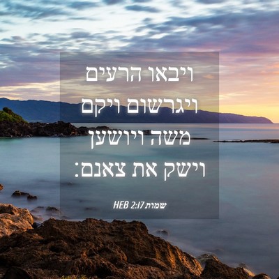 Picture 04 - שמות 2:17 HEB - ויבאו הרעים ויגרשום ויקם - Bible Verse Picture
