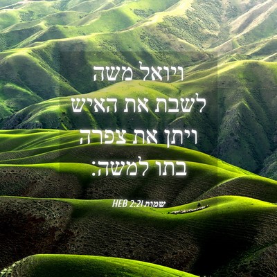 Picture 04 - שמות 2:21 HEB - ויואל משה לשבת את האיש ויתן - Bible Verse Picture