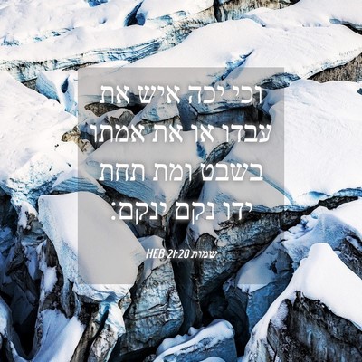 Picture 04 - שמות 21:20 HEB - וכי יכה איש את עבדו או את - Bible Verse Picture