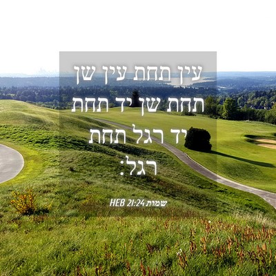 Picture 04 - שמות 21:24 HEB - עין תחת עין שן תחת שן יד תחת - Bible Verse Picture