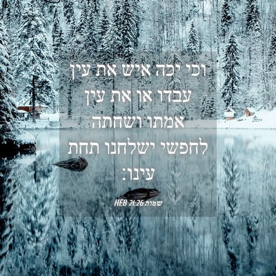 Picture 04 - שמות 21:26 HEB - וכי יכה איש את עין עבדו או - Bible Verse Picture