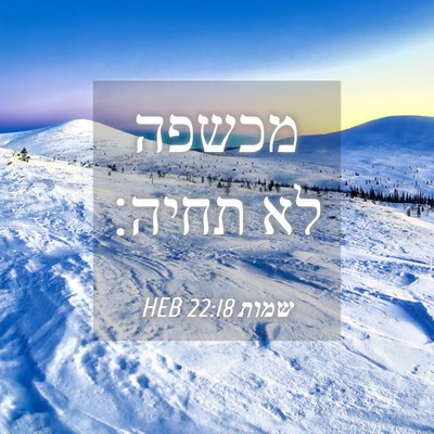 Picture 04 - שמות 22:18 HEB - מכשפה לא - Bible Verse Picture