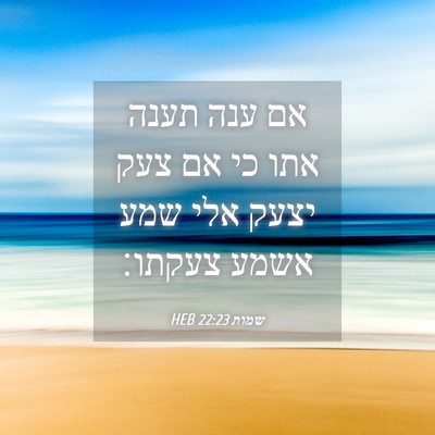 Picture 04 - שמות 22:23 HEB - אם ענה תענה אתו כי אם צעק - Bible Verse Picture