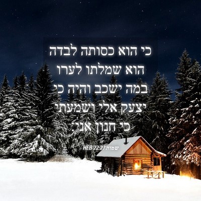 Picture 04 - שמות 22:27 HEB - כי הוא כסותה לבדה הוא שמלתו - Bible Verse Picture