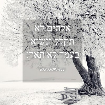 Picture 04 - שמות 22:28 HEB - אלהים לא תקלל ונשיא בעמך לא - Bible Verse Picture