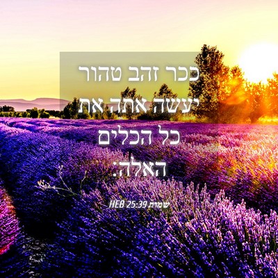 Picture 04 - שמות 25:39 HEB - ככר זהב טהור יעשה אתה את כל - Bible Verse Picture