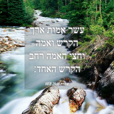 Picture 04 - שמות 26:16 HEB - עשר אמות ארך הקרש ואמה וחצי - Bible Verse Picture