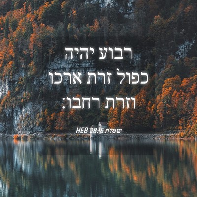 Picture 04 - שמות 28:16 HEB - רבוע יהיה כפול זרת ארכו - Bible Verse Picture