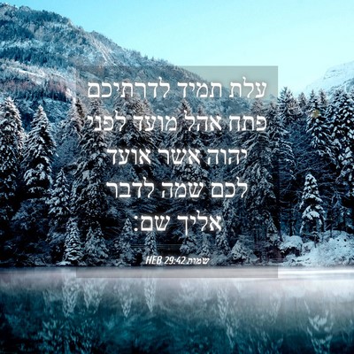 Picture 04 - שמות 29:42 HEB - עלת תמיד לדרתיכם פתח אהל - Bible Verse Picture