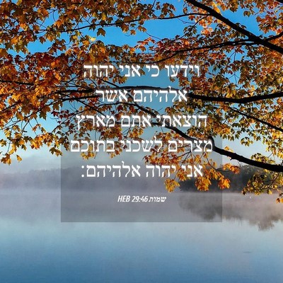 Picture 04 - שמות 29:46 HEB - וידעו כי אני יהוה אלהיהם - Bible Verse Picture