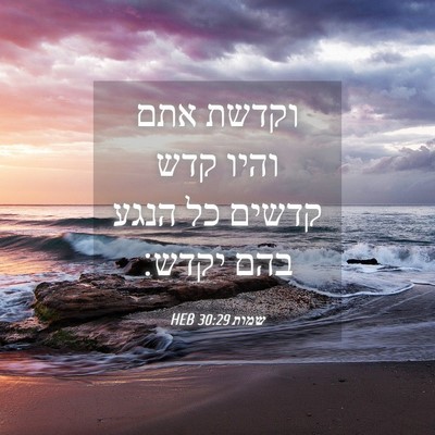 Picture 04 - שמות 30:29 HEB - וקדשת אתם והיו קדש קדשים כל - Bible Verse Picture