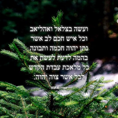 Picture 04 - שמות 36:1 HEB - ועשה בצלאל ואהליאב וכל איש - Bible Verse Picture